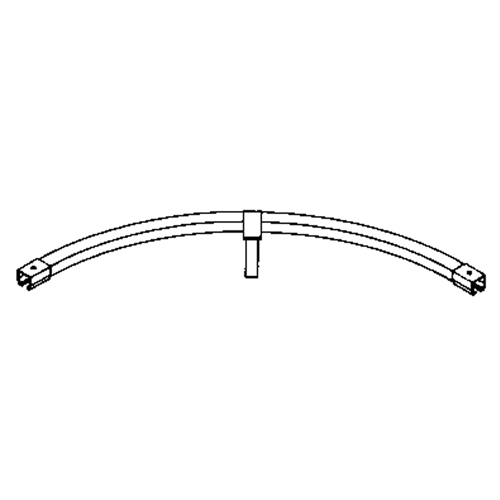 Rail de roulement courb&eacute; sur 90° &agrave; montage au sol pour murs-rideaux, 3' lo Rideout Tool & Machine Inc.