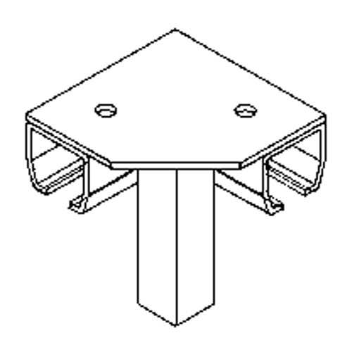Floor Mount Curtain Partition 90° Corner Connector Rideout Tool & Machine Inc.