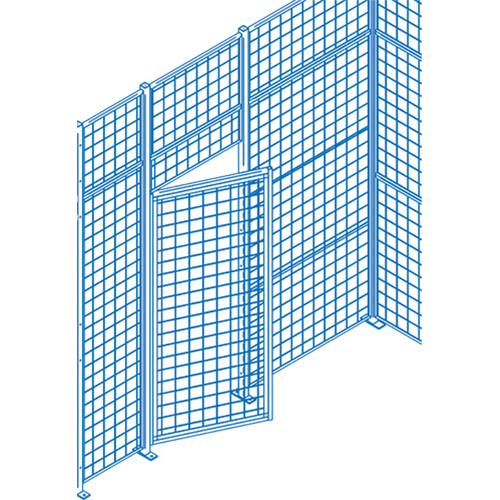 Wire Mesh Partition Components - Swing Doors, 3' W x 7' H Rideout Tool & Machine Inc.