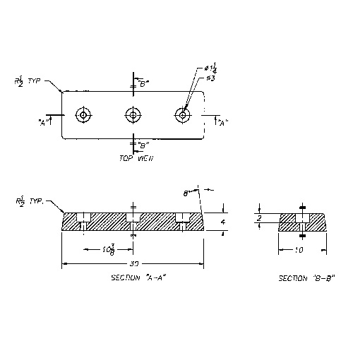 Butoirs de quai en caoutchouc moul&eacute;s, Caoutchouc, 30" la x 4" p x 10" h Rideout Tool & Machine Inc.