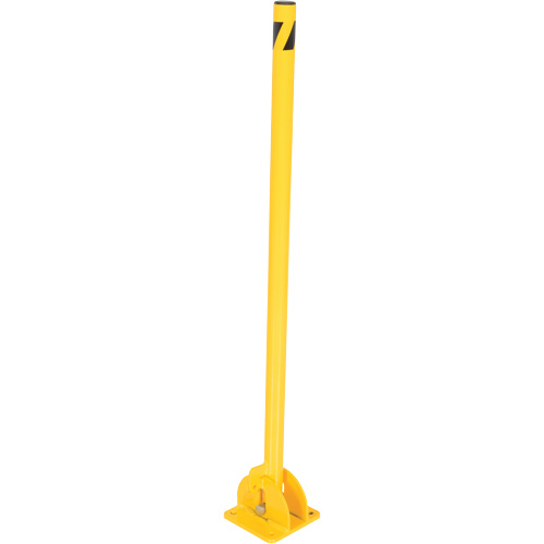 Fold-Down Bollards, Steel, 42" H x 1-3/4" W, Yellow Rideout Tool & Machine Inc.