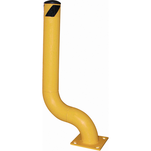 Offset Bollard, Steel, 48-1/8" H x 8" W, Yellow Rideout Tool & Machine Inc.