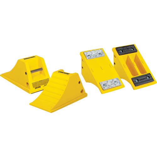 All-Terrain Wheel Chocks, Urethane, Yellow, 8-1/2" W x 15-1/2" D x 8-1/4" H Rideout Tool & Machine Inc.