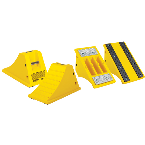 All-Terrain Heavy-Duty Wheel Chocks, Polyurethane, Safety Yellow, 11-1/4" W x 21" D x 12-1/4" H Rideout Tool & Machine Inc.