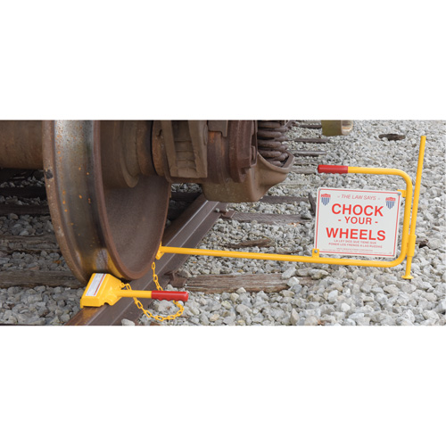 Single Rail Chock With Flag Rail Combo Rideout Tool & Machine Inc.