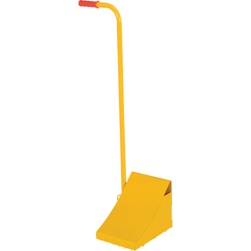 Cale de roue avec poign&eacute;e ergonomique, Acier, Jaune, 8" la x 10-3/4" p x 9-1/8" h Rideout Tool & Machine Inc.