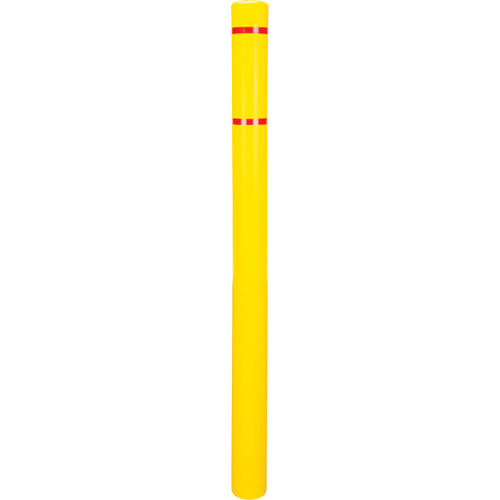 Polyethylene Bollard Cover, 4-1/2" Dia. x 64" L, Red/Yellow Rideout Tool & Machine Inc.
