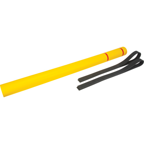 Polyethylene Bollard Cover, 4-1/2" Dia. x 64" L, Red/Yellow Rideout Tool & Machine Inc.