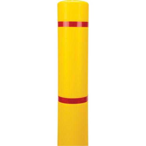 Polyethylene Bollard Cover, 4-1/2" Dia. x 64" L, Red/Yellow Rideout Tool & Machine Inc.