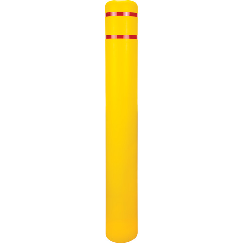 Polyethylene Bollard Cover, 6-5/8" Dia. x 52" L, Red/Yellow Rideout Tool & Machine Inc.