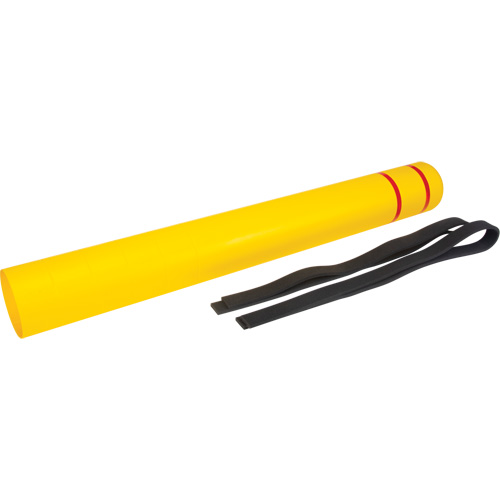 Capuchon en poly&eacute;thyl&egrave;ne pour borne de protection, 6-5/8" dia. x 60" l, Rouge/Jaune Rideout Tool & Machine Inc.
