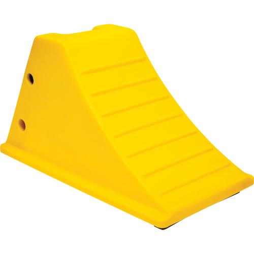Wheel Chocks with Rubber Tread, Polyurethane, Yellow, 11-1/4" W x 21" D x 12-1/4" H Rideout Tool & Machine Inc.