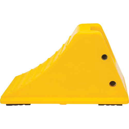 Wheel Chocks with Rubber Tread, Polyurethane, Yellow, 11-1/4" W x 21" D x 12-1/4" H Rideout Tool & Machine Inc.