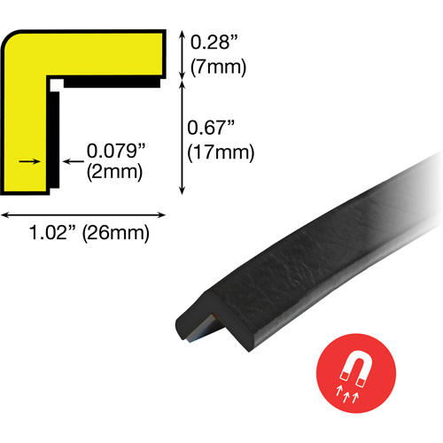 Butoir de protection de coin aimant&eacute; mod&egrave;le E 1M Rideout Tool & Machine Inc.