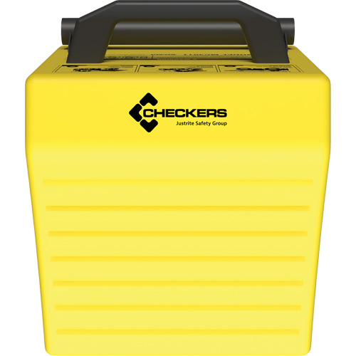 Cale de roue ultra-robuste pour l'exploitation mini&egrave;re Checkers Safety, PEHD, Jaune, 14-1/2" la x 17-1/2" p x 16" h Rideout Tool & Machine Inc.