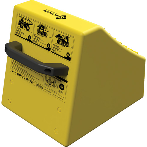 Cale de roue ultra-robuste pour l'exploitation mini&egrave;re Checkers Safety sans support, PEHD, Jaune, 14-1/2" la x 17-1/2" p x 16" h Rideout Tool & Machine Inc.