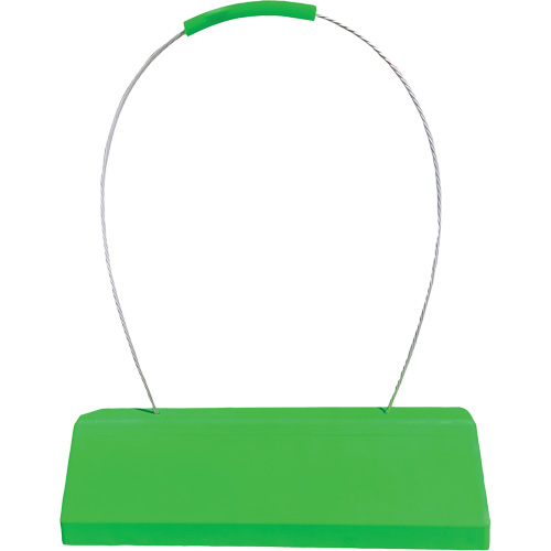 Cale de roue pour avion Checkers Safety SafeRay avec poign&eacute;e &agrave; c&acirc;ble ergonomique, Ur&eacute;thane, Vert fluorescent, 24" la x 8" p x 6" h Rideout Tool & Machine Inc.