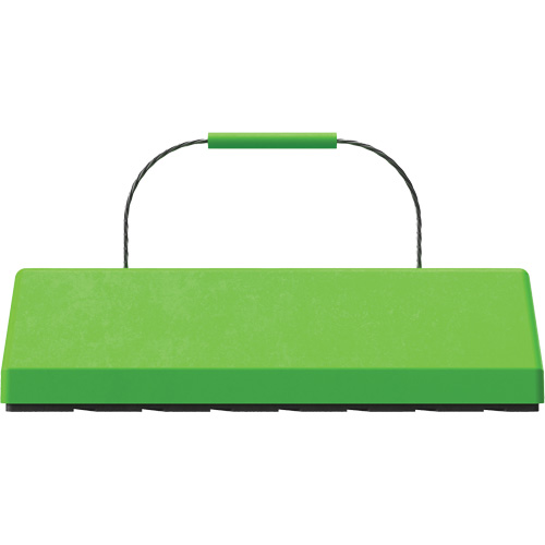 Checkers Safety SafeRay  Aircraft Wheel Chock with Cable Handle & Rubber Pad, Urethane, Fluorescent Green, 24" W x 8" D x 6" H Rideout Tool & Machine Inc.