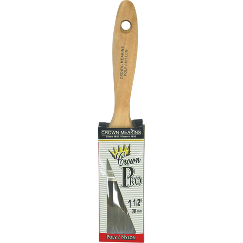 Straight Pro Paint Brush, Poly/Nylon, Wood Handle, 1-1/2" Width Rideout Tool & Machine Inc.