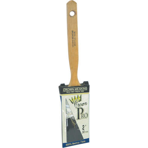 Crown Pro Straight Paint Brush, Bristle, Wood Handle, 2" Width Rideout Tool & Machine Inc.