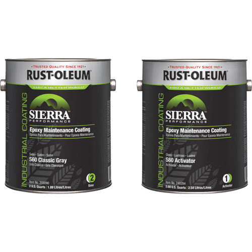 Sierra S60 Water-Based Epoxy Maintenance Coating Kit, Gallon, Grey Rideout Tool & Machine Inc.
