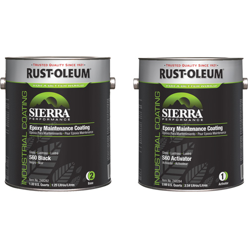 Sierra S60 Water-Based Epoxy Maintenance Coating Kit, Gallon, Black Rideout Tool & Machine Inc.