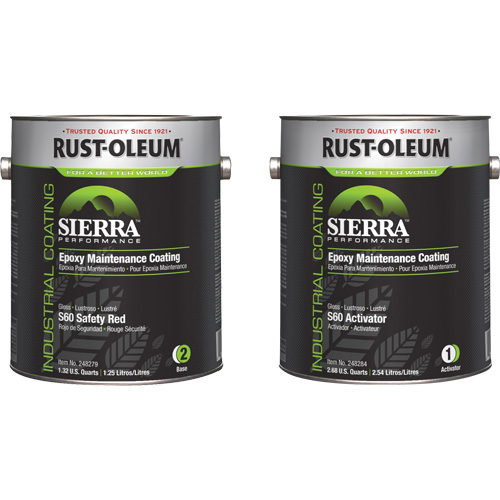 Sierra S60 Water-Based Epoxy Maintenance Coating Kit, Gallon, Red Rideout Tool & Machine Inc.