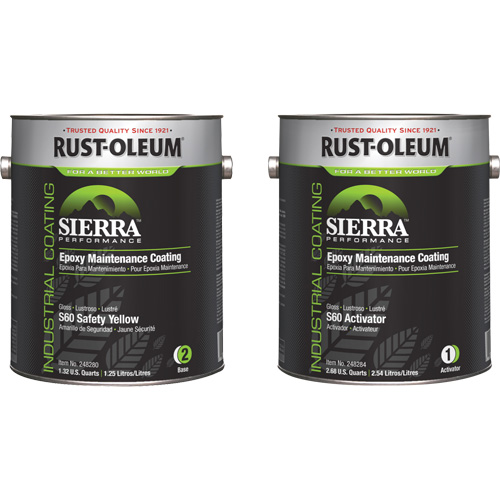Sierra S60 Water-Based Epoxy Maintenance Coating Kit, Gallon, Yellow Rideout Tool & Machine Inc.