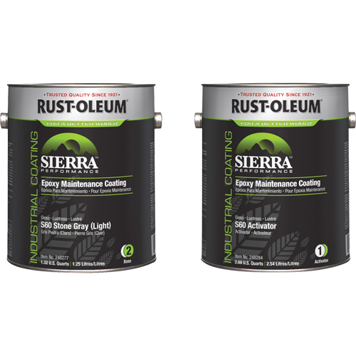 Sierra S60 Water-Based Epoxy Maintenance Coating Kit, Gallon, Grey Rideout Tool & Machine Inc.