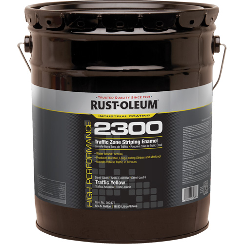 Peinture pour traçage de ligne invers&eacute;e Syst&egrave;me 2300 &agrave; haut rendement, Jaune, 5 gal., Seau Rideout Tool & Machine Inc.