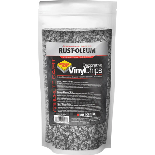 Concrete Saver&reg; Decorative Vinyl Chips, 0.5 kg, Bag, Black/White/Gray Blend Rideout Tool & Machine Inc.