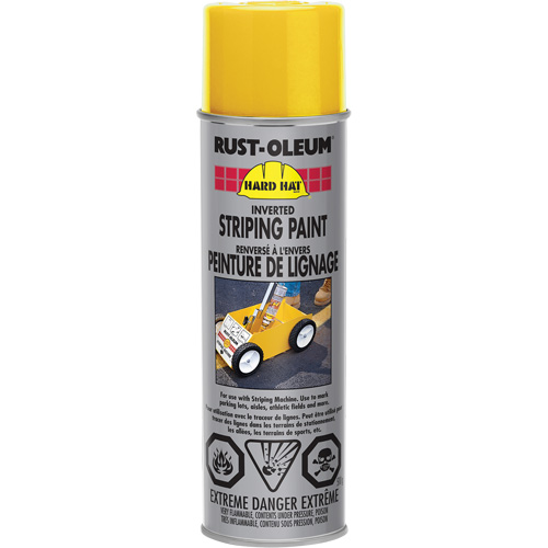 Inverted Striping Paint Spray, Yellow, Aerosol Can Rideout Tool & Machine Inc.