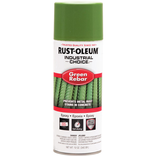 A&eacute;rosol &eacute;poxydique pour barre d'armature du syst&egrave;me Industrial Choice RB1600, Vert de barre d'armature, 12 oz liq., Canette a&eacute;rosol Rideout Tool & Machine Inc.