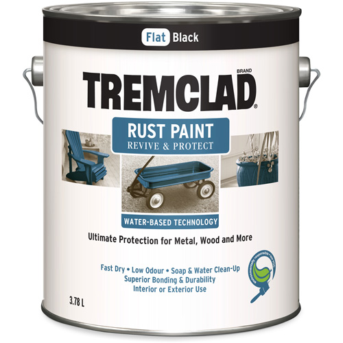 Peinture antirouille &agrave; base d'eau Tremclad, 3,78 L, Gallon, Noir Rideout Tool & Machine Inc.