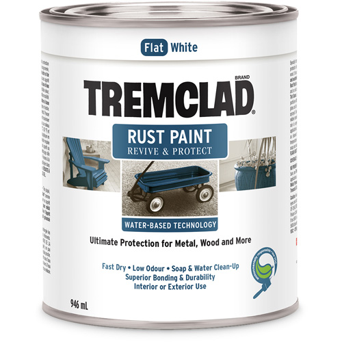 Tremclad&reg; Water-Based Rust Paint, 946 ml, Can, White Rideout Tool & Machine Inc.