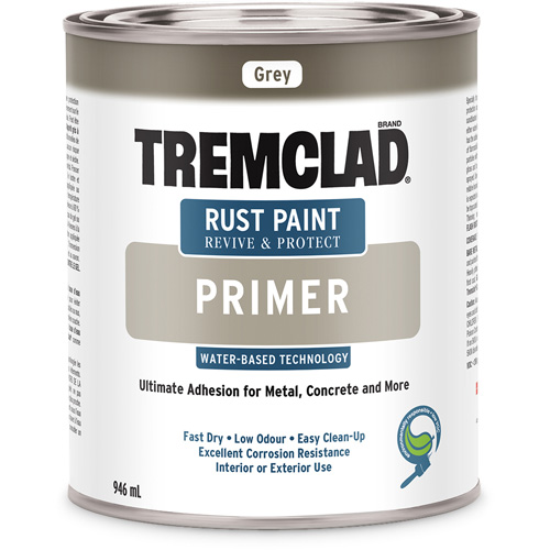 Tremclad&reg; Water-Based Rust Paint Primer, 946 ml, Can, Grey Rideout Tool & Machine Inc.