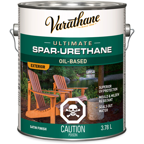 Varathane&reg; Diamond Outdoor Wood Finish, 3.78 L, Clear, Satin Rideout Tool & Machine Inc.