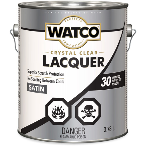 Watco&reg; Lacquer Wood Finish, 3.78 L, Clear, Satin Rideout Tool & Machine Inc.