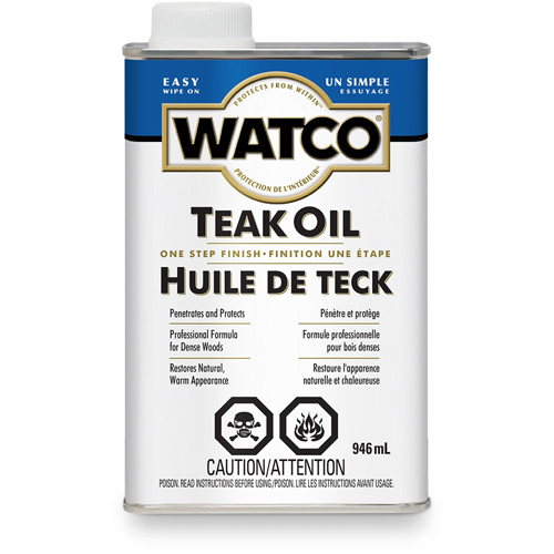 Watco&reg; Teak Oil, 946 ml, Clear, Transparent Rideout Tool & Machine Inc.