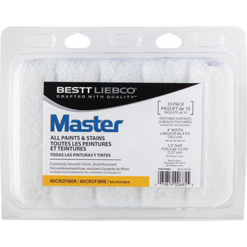 Couvre-rouleau en microfibre Master, Nap 13 mm (1/2"), 101,6 mm (4") l Rideout Tool & Machine Inc.