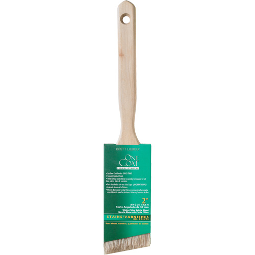 Brosse de pouce &agrave; angle One Coat, Soie blanche, Manche Bois, Largeur de 2" Rideout Tool & Machine Inc.