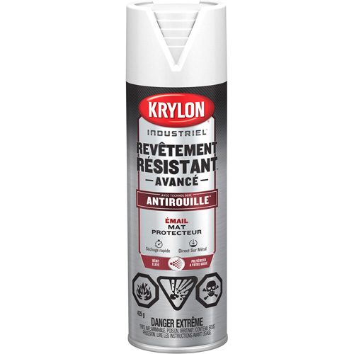 Peinture Tough Coat avec technologie Rust Barrier, Blanc, Plat, 425 g, Canette a&eacute;rosol Rideout Tool & Machine Inc.