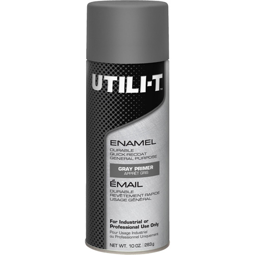 Peinture-&eacute;mail en a&eacute;rosol polyvalent UTILI-T, Appr&ecirc;t gris, 10 oz/283 g, Canette a&eacute;rosol Rideout Tool & Machine Inc.