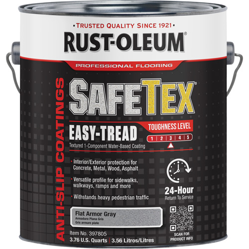 Rev&ecirc;tement d'acrylique SafeTex Easy-Tread, 1 gal., &agrave; l'eau, Plat/Textur&eacute;, Gris Rideout Tool & Machine Inc.
