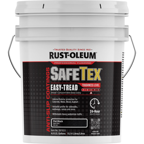 Rev&ecirc;tement d'acrylique SafeTex Easy-Tread, 4 gal., &agrave; l'eau, Plat/Textur&eacute;, Noir Rideout Tool & Machine Inc.