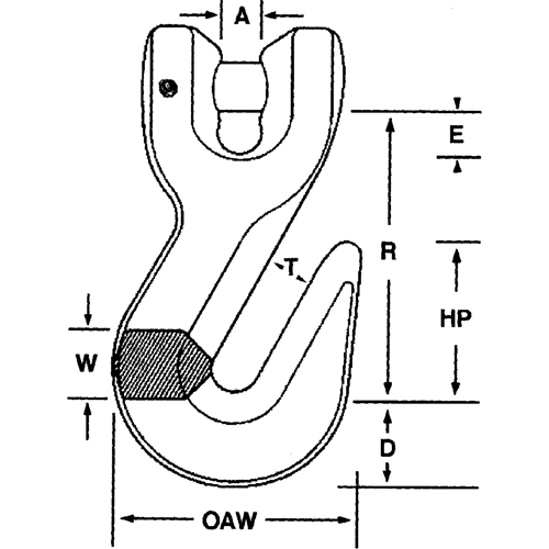 Crochets en acier alli&eacute; Rideout Tool & Machine Inc.
