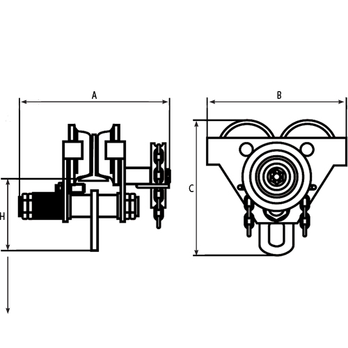 Chariots ajustables, 1000 lb (0,5 tonne) Capacit&eacute;, 2-11/16" - 5-1/4" Rideout Tool & Machine Inc.