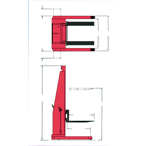 Gerbeur hydraulique, Fonctionnement &eacute;lectrique, Capacit&eacute; 1500 lb, Lev&eacute;e max 60" Rideout Tool & Machine Inc.