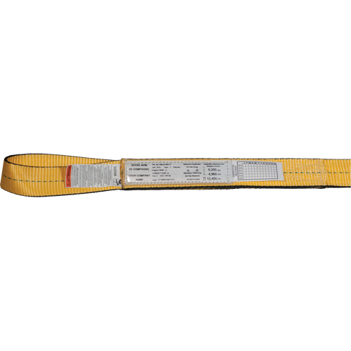 &eacute;lingues de levage en nylon, Pli Simple, Oeillet double, Type 3, 4" la x 3' lo, Limite de charge verticale 6200 lb Rideout Tool & Machine Inc.