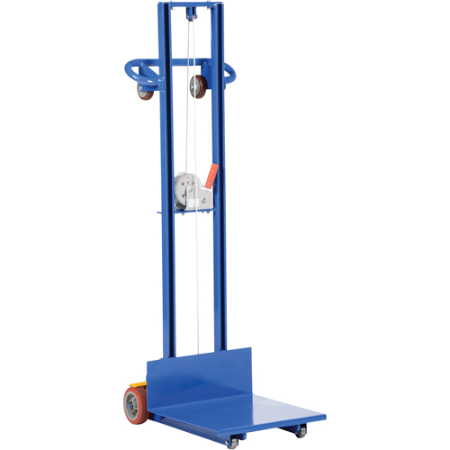 Platform Lift Stacker, Hand Winch Operated, 400 lbs. Capacity, 58" Max Lift Rideout Tool & Machine Inc.